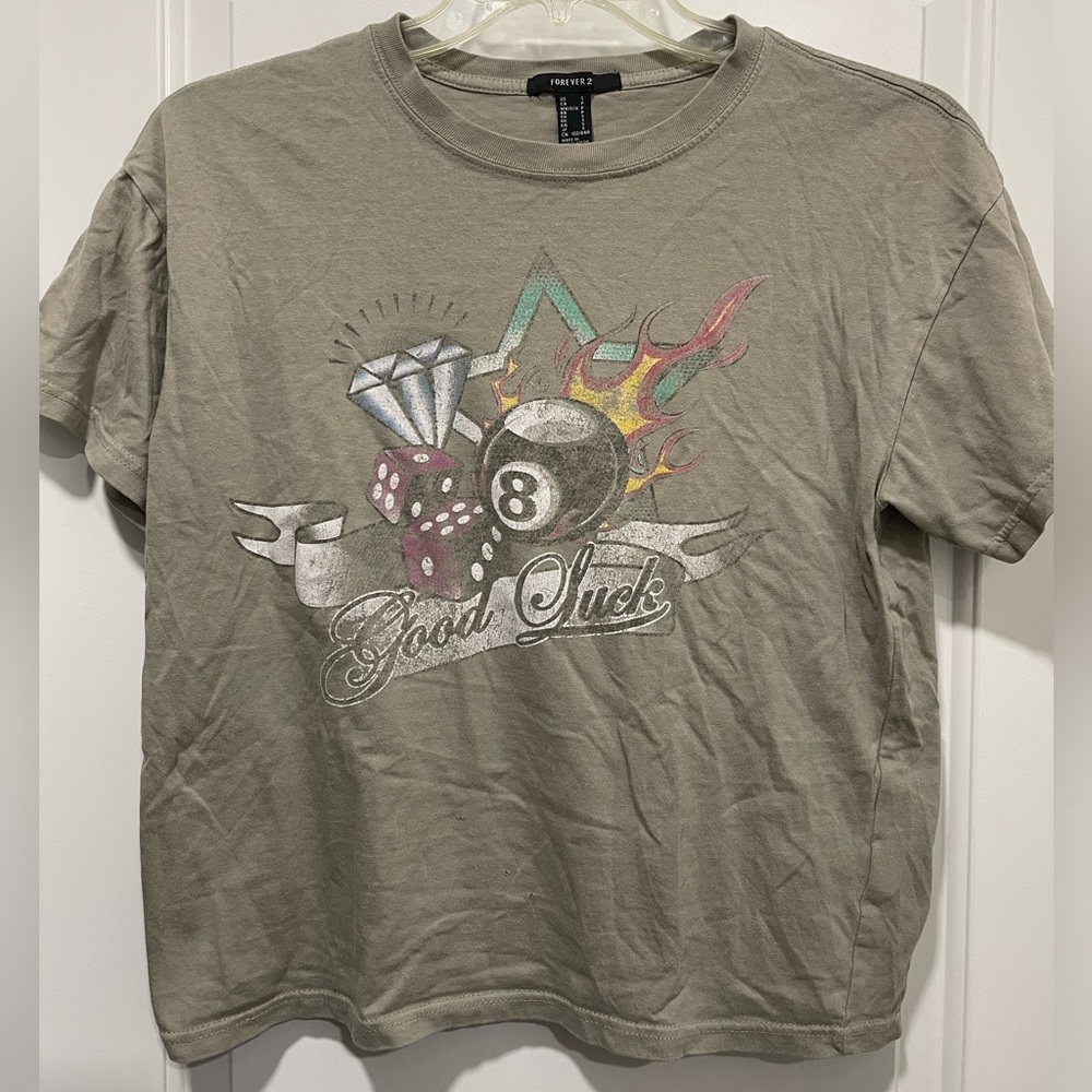 Women’s size small “Good Luck” t-shirt from Forever 21.